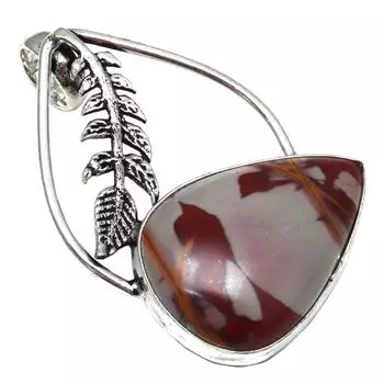 Подвеска дизайнерская яшма драгоценный камень подарок на День матери серебряное украшение 1.75