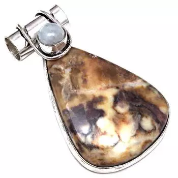 Подвеска дизайнерская яшма драгоценный камень подарок на День матери серебряное украшение 1.75