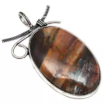 Подвеска дизайнерская яшма драгоценный камень подарок на День матери серебряное украшение 2.25