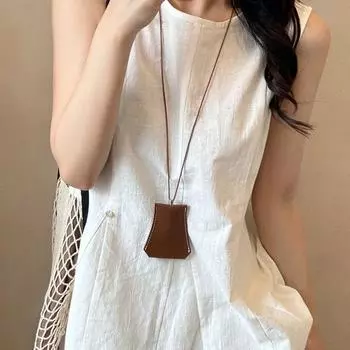 Подвеска Длинная кожаная выдвижная сумка для ключей Солнцезащитные очки Наушники Магнитное кожаное ожерелье для женщин style 4