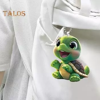 Подвеска для автомобиля из акрила в виде реалистичной черепахи с цепочным ремешком, легкая, висит на деревьях, дверях, окнах, стенах, наплечной сумке, школьном портфеле, украшение, подвеска зелёный