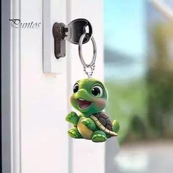 Подвеска для автомобиля из акрила в виде реалистичной черепахи с цепочным ремешком, легкая, висит на деревьях, дверях, окнах, стенах, наплечной сумке, школьном портфеле, украшение, подвеска зелёный