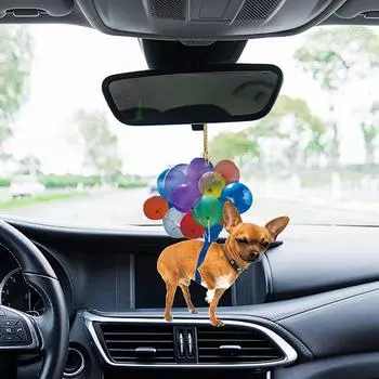 Подвеска для автомобиля «Летающие собаки» Собака и воздушный шар Украшение для автомобиля «Забавные летающие собаки» Подвеска для автомобиля «Забавные домашние животные» Украшения