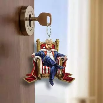 Подвеска для автомобиля с изображением Трампа, забавная акриловая рождественская елка, украшение для автомобиля, уникальный трон Трампа