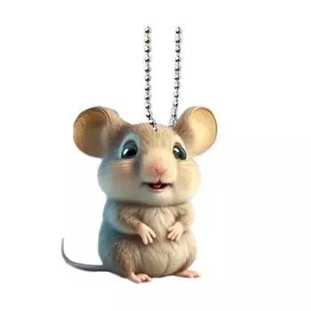 Подвеска для автомобиля в форме мыши, украшение для зеркала заднего вида, очаровательный внешний вид, легко повесить подвеску в виде животного