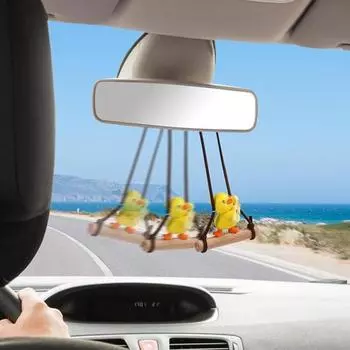Подвеска для автомобиля в виде утки, симпатичное украшение для зеркала заднего вида, крутая качающаяся утка, многофункциональная