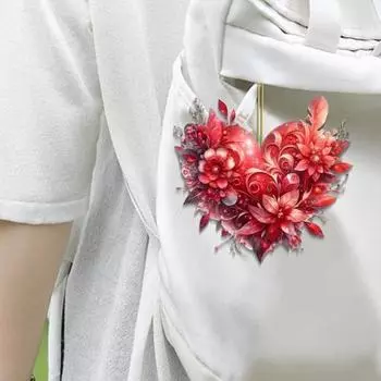 Подвеска для автомобиля Yousheng, 2D-печать, цветок, рождественская елка, подвеска, легкое украшение на зеркало заднего вида, сумку, подвеска-брелок красный