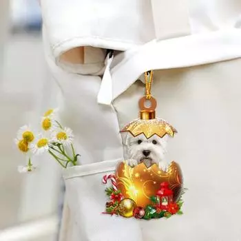 Подвеска для автомобиля Yousheng Dog, 2D, плоское акриловое украшение, украшение для салона автомобиля, рождественская елка, подарок для любителей животных A