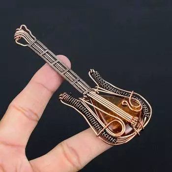 Подвеска для гитары из медной проволоки ручной работы из натурального балтийского янтаря 4,53 G6k97