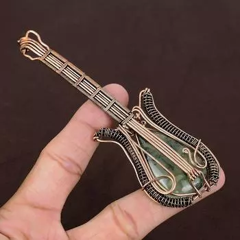 Подвеска для гитары из натурального мха, пренита, медной проволоки ручной работы, 4,53 дюйма, r5Q35