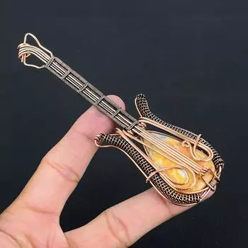 Подвеска для гитары из натуральной желтой мукаитовой медной проволоки ручной работы 4,53 r8h65