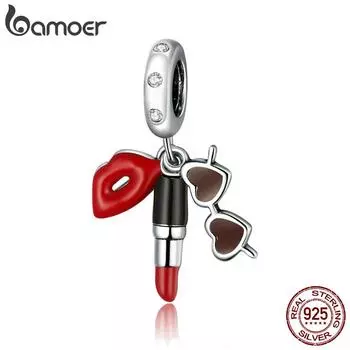 Подвеска для губной помады и солнцезащитных очков Bamoer, серебро 925, оригинальные модные ювелирные изделия из окисленного серебра, подарки для девочек 925 silver