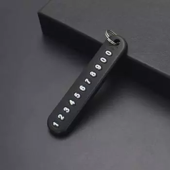 Подвеска для ключей от автомобиля с защитой от потери, разделенные кольца, брелок для ключей с номером телефона, брелок для карты чёрный