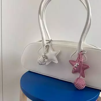 Подвеска для мобильного телефона из искусственной кожи, брелок в виде звезды, брелок для ключей, плетеный брелок, подвеска в виде звезды, небольшие подарки кофейный