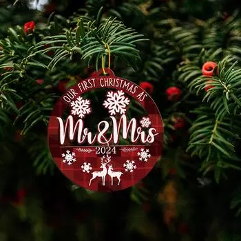 Подвеска для молодоженов на Рождество 2024 года, памятное украшение на первое Рождество, свадебный подарок, свадебный подарок
