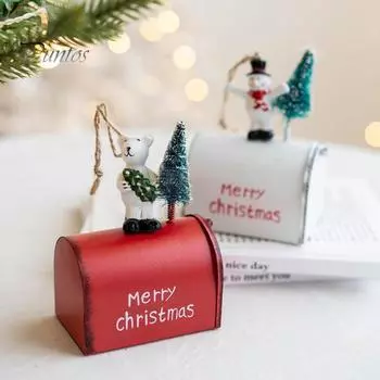 Подвеска для почтового ящика Санта-Клаус Снеговик Медведь Декор Рождественская елка подвесное украшение для дома Праздничный праздник красный
