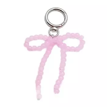 Подвеска для сумки из бисера карамельного цвета, привлекающая внимание цепочка для телефона с отличительной подвеской-бантом из бисера для сумки-кошелька розовый