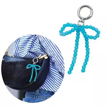 Подвеска для сумки из бисера карамельного цвета, привлекающая внимание цепочка для телефона с отличительной подвеской-бантом из бисера для сумки-кошелька фиолетовый