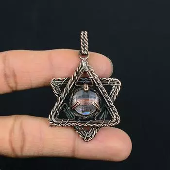 Подвеска для свадебных украшений из стерлингового серебра 925 пробы с белым топазом ручной работы 3.36 Inches белый