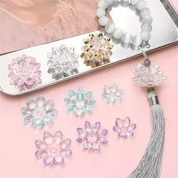 Подвеска для телефона из акриловой бусины лотоса с золотым тиснением 1 set/pack розовый