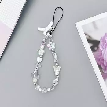 Подвеска для телефона с бантиком и бисером, милый крутой брелок с изображением медвежонка, подвесной чехол для наушников, подвесная веревка, ремешок с защитой от потери камеры as the picture