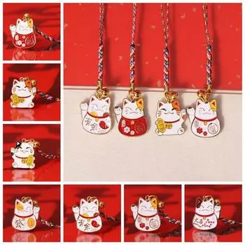 Подвеска для телефона в виде кошки в китайском стиле Lucky Cat, чехол для телефона с цепочкой в виде кошки в китайском стиле Style A