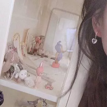 Подвеска Dreaming Girl в форме сердца с вырезанным белым кристаллом, полная дрель, застежка для ушей, японский и корейский темперамент