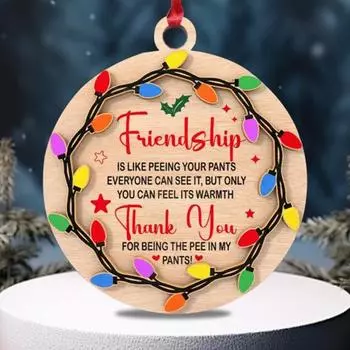 Подвеска «Дружба» Деревянная подвесная елочная игрушка Подвеска «Символ дружбы» Подарок на день рождения и Рождество для друзей