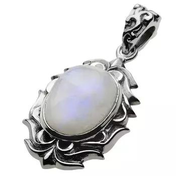 Подвеска Fire Frame Stone Blue Moonstone fp0346 [Figmart] [Серебряный аксессуар]