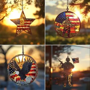 Подвеска-флаг памяти солдата, акриловая подвеска-флаг памяти солдата, украшение флага ветерана, подвески патриотов-солдат, подарочная подвеска на День памяти style 1