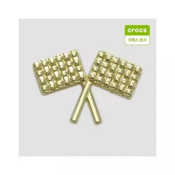 Подвеска-флажок Crocs Gold Cart Zibbitz 10012366 onefree