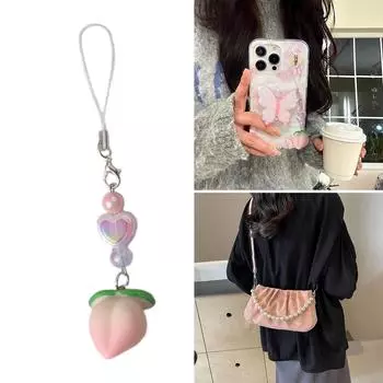 Подвеска-фрукт в виде телефона Стильная и практичная акриловая бисерная подвеска для телефона Модное украшение для чехла для наушников 1