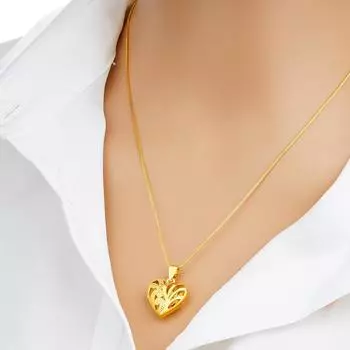 Подвеска Gold Sand для женщин, долговечный цветок в форме сердца, модный и универсальный медный сплав, аксессуары из золота 24 карат 01 золотой