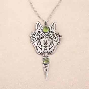 Подвеска Голова тигра из натурального перидота, оксидированное стерлинговое серебро 925 пробы, 4 CP-26-1