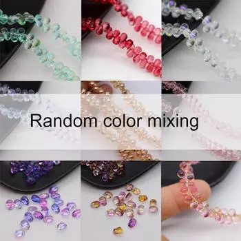 Подвеска градиентный цвет ручной работы материал стеклянные бусины капли воды изготовление ювелирных изделий ожерелье браслет 50 шт 5x6 мм DIY для 1