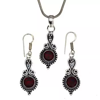 Подвеска гранат стерлинговое ювелирное изделие драгоценный камень позолоченный натуральный красный