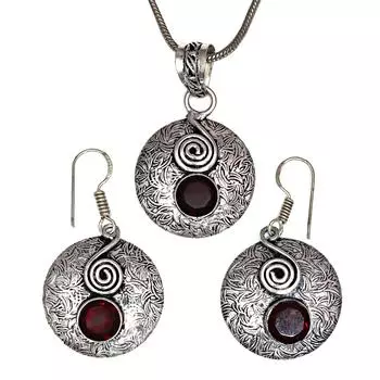 Подвеска гранат стерлинговое ювелирное изделие драгоценный камень позолоченный натуральный красный