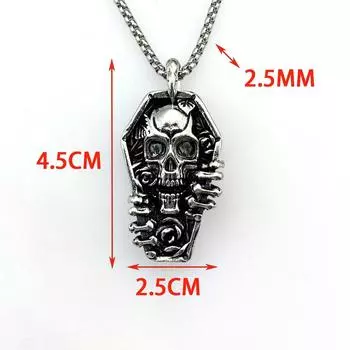 Подвеска Гроб Черепа Простая Титановая Сталь Ожерелье Модная Одежда Одиночный Ювелирный Изделие Цепочка для Свитера Аксессуары