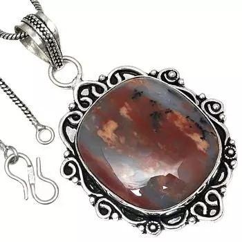 Подвеска HunnyDendritic Gemstone Valentine Day Серебряная бижутерия 2.25