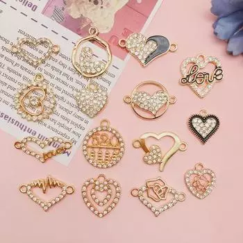 Подвеска и серьги с бриллиантами в форме сердца: Украшения ручной работы на День святого Валентина