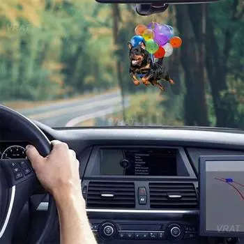Подвеска игривая и живая милый дизайн уникальные автомобильные аксессуары яркие цвета эффектное украшение подвеска автомобиля отделка щенок