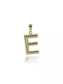 Подвеска из 14-каратного золота с буквой E, без камней, идеального размера