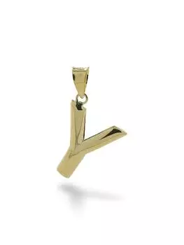 Подвеска из 14-каратного золота с буквой V, без камня, идеального размера Подвеска