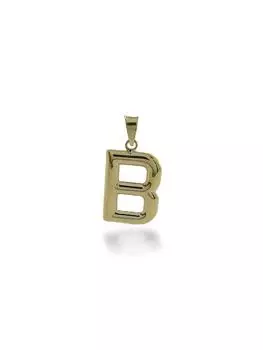 Подвеска из 14-каратного золота с буквой B, без камней, идеального размера