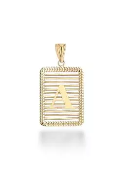 Подвеска из 14-каратного золота с буквой A Stoneless Grid Подвеска