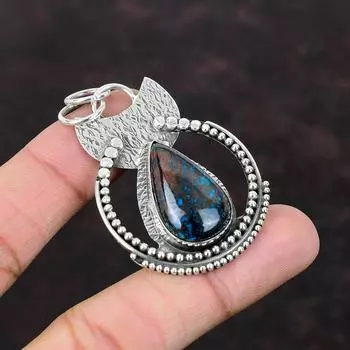 Подвеска из африканской хризоколлы, подвеска из стерлингового серебра 925 пробы, ювелирные изделия из настоящего драгоценного камня, подвеска ручной работы, серебряные украшения для подарка, подвеска для женщин