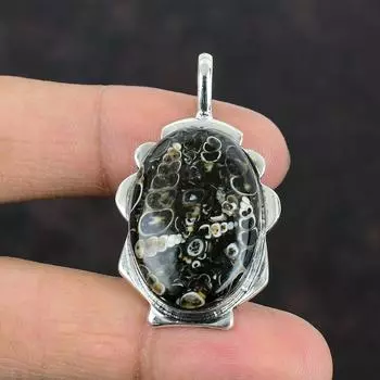 Подвеска из агата туррителла, ювелирное изделие ручной работы, подвеска из натурального драгоценного камня, серебряная подвеска 925 пробы, ювелирные изделия из агата туррителла, подарки на годовщину