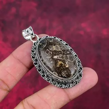 Подвеска из агата Turtella, серебряная подвеска 925 пробы, ювелирные изделия с подвеской из драгоценных камней ручной работы, подарки для жены, абсолютно новая подвеска 2.36 Inches коричневый
