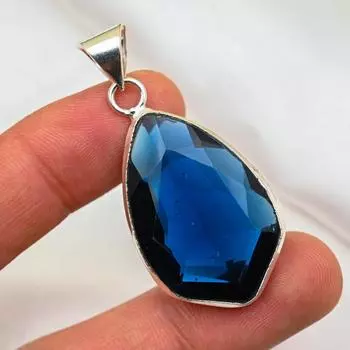 Подвеска из александрита, подвеска из драгоценного камня ручной работы, подвеска из цельного серебра 925 пробы, старинные ювелирные изделия, для подарка на помолвку 1.96 Inches синий