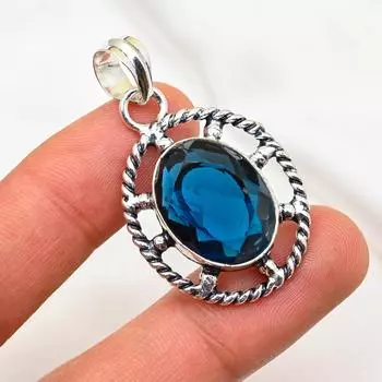 Подвеска из александрита, подвеска из драгоценного камня ручной работы, подвеска из цельного серебра 925 пробы, старинные ювелирные изделия, для подарка на помолвку 1.96 Inches синий